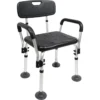 Silla para ducha mayores con brazos, asiento ducha ancianos regulable