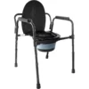 Silla orinal con asiento ajustable (3 en 1), silla elevador WC, silla ducha para ancianos negra