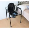 Silla orinal con asiento ajustable (3 en 1), silla elevador WC, silla ducha para ancianos negra - Imagen 2