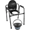 Silla orinal con asiento ajustable (3 en 1), silla elevador WC, silla ducha para ancianos negra - Imagen 7