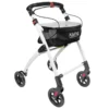 Andador estrecho para casa y exterior - Andadores para personas mayores y adultos con bandeja (Blanco Negro)