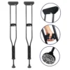 Muletas Axilares Acolchadas (x2 uds), Ortopédicas Adulto Aluminio Negras