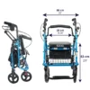 Andador Silla De Ruedas (2 en 1), Andadores con Silla para Personas Mayores Adultos Azul - Image 5
