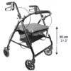 Andadores para Adultos, Andador para Personas Mayores con Asiento 4 Ruedas Freno Maneta Gris Negro - Image 6