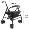 Andadores para Personas Mayores, Andador Adultos con Asiento 4 Ruedas Freno Presión Negro - Image 7
