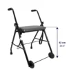 Andadores para Personas Mayores, Andador Adultos con Asiento 2 Ruedas Gris - Image 6