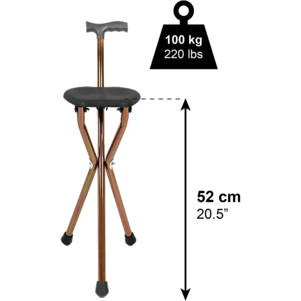 Bastón Silla Plegable, Bastón con Asiento Bronce - Image 7