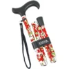 Bastón Plegable, Bastones para Andar Personas Mayores Flores Rojo - Imagen 2