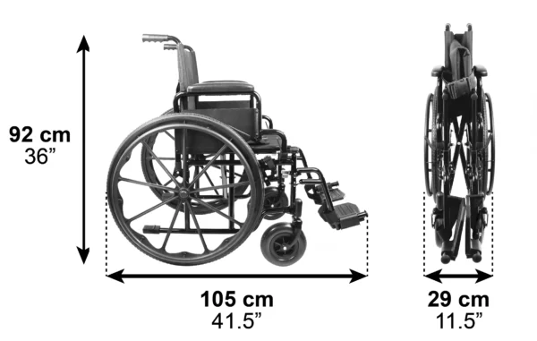 Silla de Ruedas Autopropulsable (Ancho Asiento 46 cm), Silla de Ruedas Plegable para Ancianos - Imagen 7