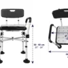 Silla Ducha Acolchado (150 kg), Sillas Baño para Mayores, Asiento Negro - Imagen 8