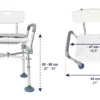 Silla Ducha Acolchado (150 kg), Sillas Baño para Mayores, Asiento Blanco - Image 7