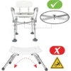 Silla Ducha Acolchado (150 kg), Sillas Baño para Mayores, Asiento Blanco - Image 5