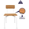 Silla para Ducha (136 kg), Sillas Baño para Mayores, Asiento Efecto Madera - Imagen 5