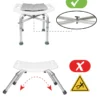 Taburete Ducha Acolchado (150 kg), Banqueta Silla Baño para Mayores Blanco - Imagen 5