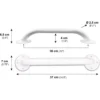 Asidero Baño 30 cm (x2 uds), Asa de Seguridad para Baño, Barra Baño Minusválido Blancas - Imagen 5