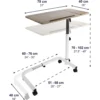 Mesa Auxiliar para Cama con Ruedas, Mesa Auxiliar Alta Hospital - Image 6